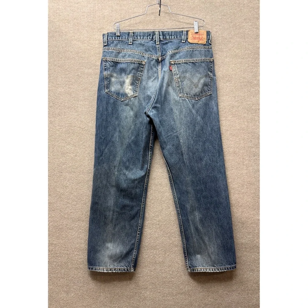 Levis 505 Jeans Mens 40x30 Blue Vintage Fade Distressed Regular‎ Fit